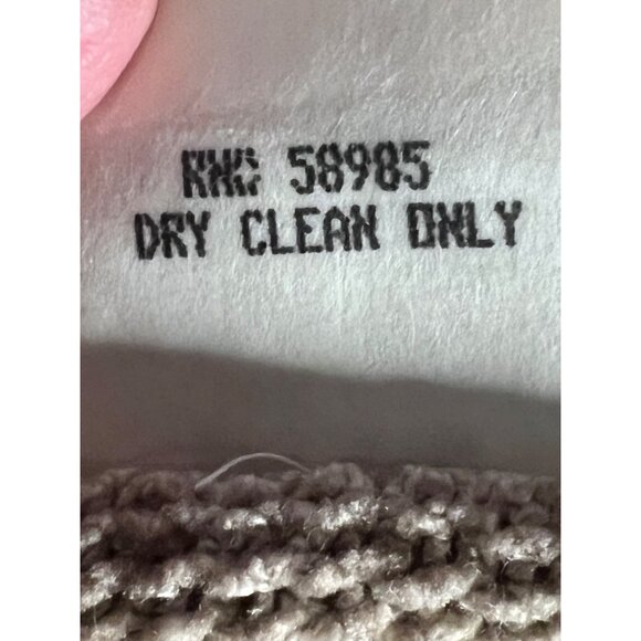 CLIO Sweater Knit Size Small Tan Crew Neck Long Sleeve Boho Chic Flaw - Picture 13 of 15